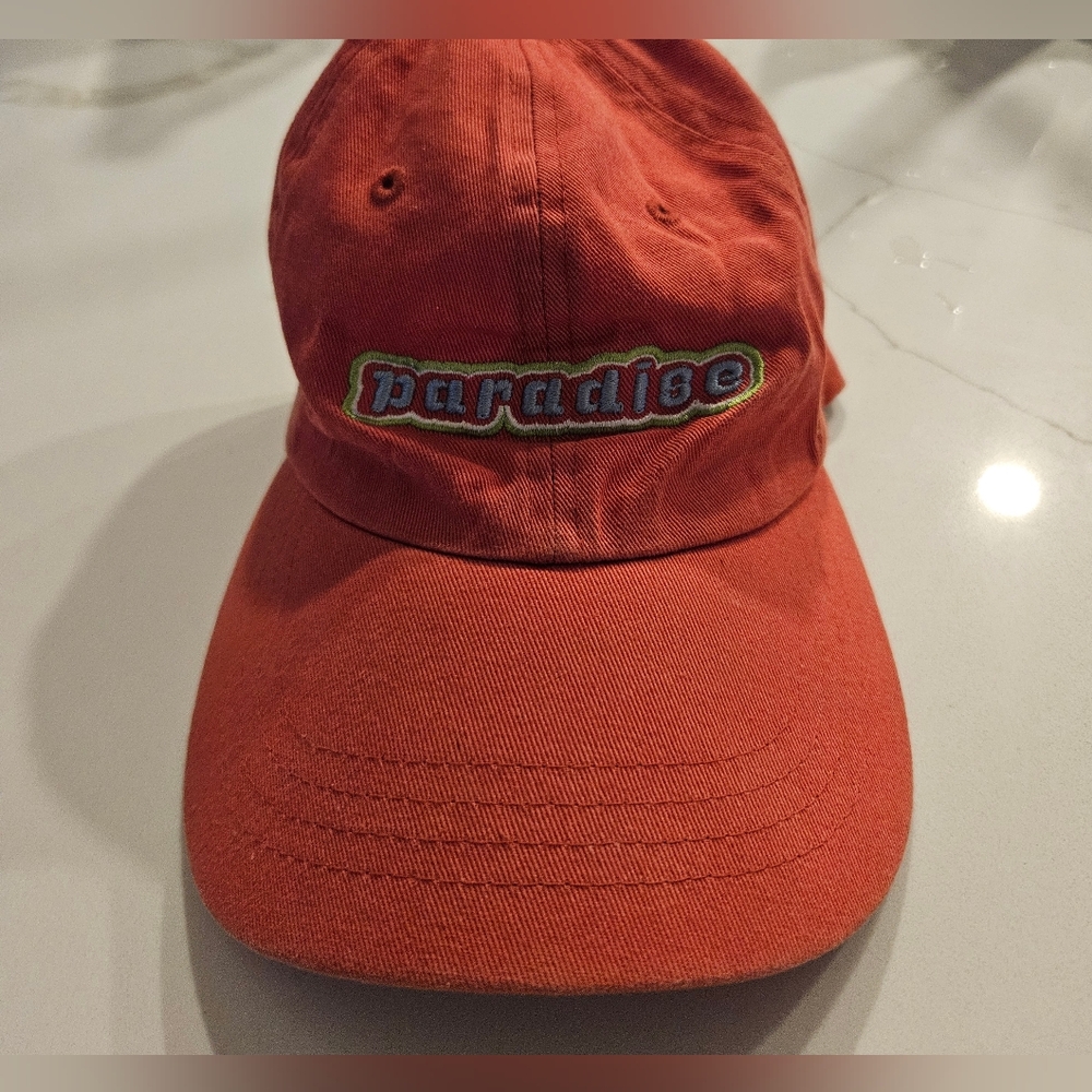 Orange "Paradise" Embroidered Baseball Cap